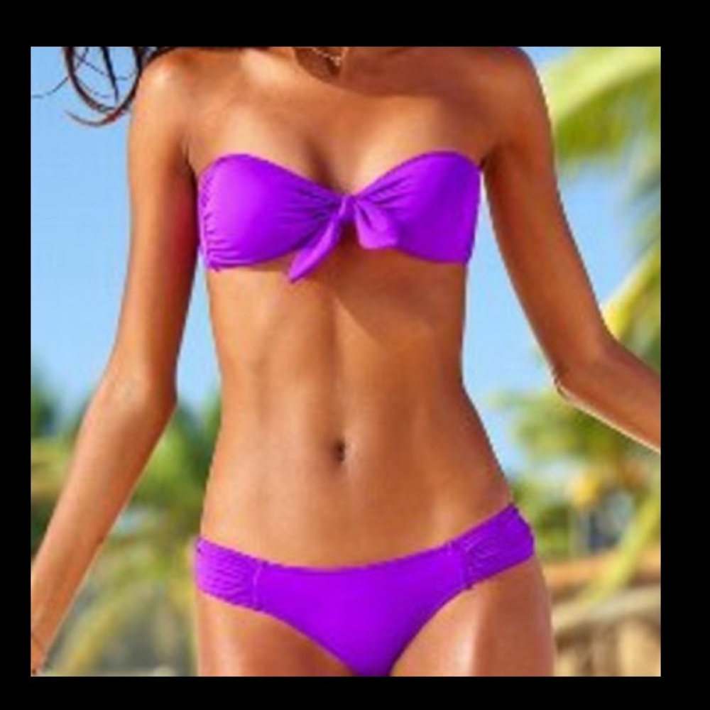 Victoria Secret Fuchsia Stretc String Bikini Set S - image 7